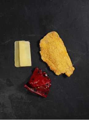Lomo de cerdo Duroc + pimiento del piquillo+ queso Gouda Holandés