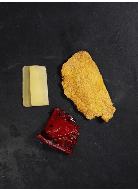 Lomo de cerdo Duroc + pimiento del piquillo+ queso Gouda Holandés